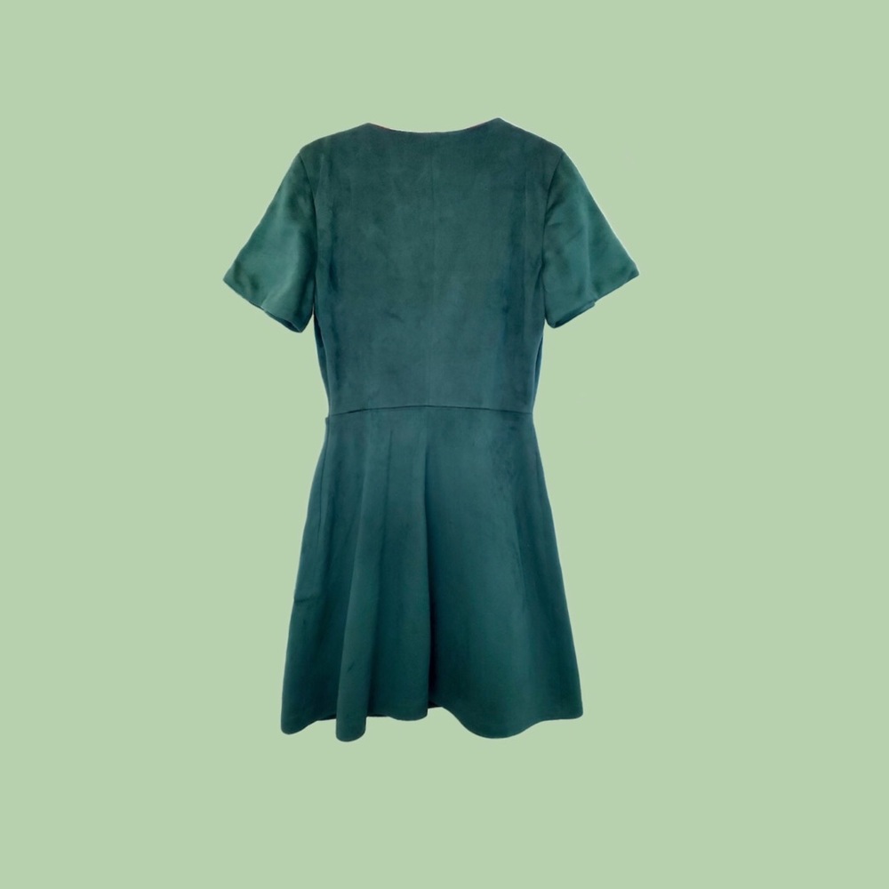 (3) Zara Bundle | Faux Suede Dress Blue Ruffle Top - Picture 3 of 14